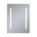 AiO 23-1/4" x 30" x 4" single door lighted cabinet with LUM LED lighting at 2700 kelvin temperature (warm light), dimmable, interior lighting, electrical outlet, USB charging ports, magnetic storage strip and left hinge