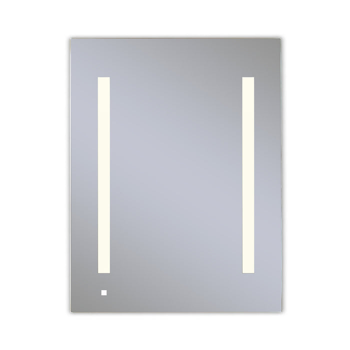 AiO 23-1/4" x 30" x 4" single door lighted cabinet with LUM LED lighting at 2700 kelvin temperature (warm light), dimmable, built-in OM Audio, interior lighting, electrical outlet, USB charging ports, magnetic storage strip and right hinge