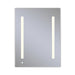 AiO 23-1/4" x 30" x 4" single door lighted cabinet with LUM LED lighting at 2700 kelvin temperature (warm light), dimmable, built-in OM Audio, interior lighting, electrical outlet, USB charging ports, magnetic storage strip and right hinge