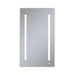 AiO 23-1/4" x 40" x 4" single door lighted cabinet with LUM LED lighting at 2700 kelvin temperature (warm light), dimmable, built-in OM Audio, interior lighting, electrical outlet, USB charging ports, magnetic storage strip and left hinge