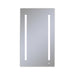 AiO 23-1/4" x 40" x 4" single door lighted cabinet with LUM LED lighting at 4000 kelvin temperature (cool light), dimmable, built-in OM Audio, interior lighting, electrical outlet, USB charging ports, magnetic storage strip and left hinge