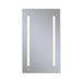 AiO 23-1/4" x 40" x 4" single door lighted cabinet with LUM LED lighting at 2700 kelvin temperature (warm light), dimmable, built-in OM Audio, interior lighting, electrical outlet, USB charging ports, magnetic storage strip and right hinge