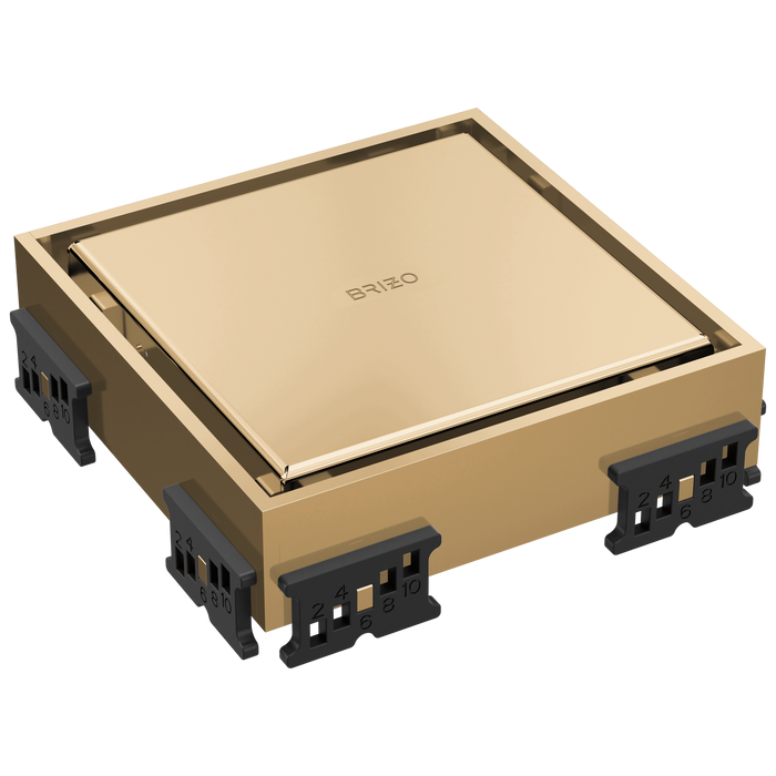 Brizo Other BT062418 4" Reversible Square Point Shower Drain - Polished Gold