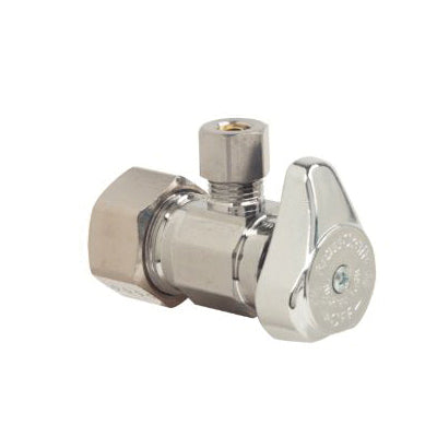 BrassCraft Manufacturing Company G2CR09X C C Angle Stop Valve, 1/2 x 1/4 in Nominal, Compression Connection, 125 psi Pressure, Brass Body