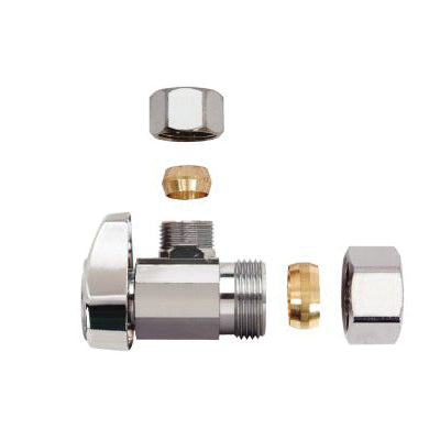 BrassCraft Manufacturing Company G2CR19X C C Angle Stop Valve, 1/2 x 3/8 in Nominal, Compression x OD Compression Connection, 125 psi Pressure