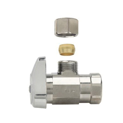 BrassCraft Manufacturing Company G2R15X C C Angle Stop Valve, 3/8 in, FIP x OD Compression, Brass, Lead-Free, 125 psi