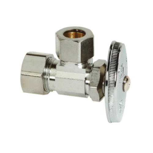 BrassCraft Manufacturing Company OCR39X C1 C1 Multi-Turn Angle Stop, 1/2 in Nominal, Compression Connection, 125 psi Pressure, Brass Body