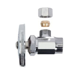 BrassCraft Manufacturing Company R19X C 1/2" Sweat x 3/8" Compression Multi-Turn Angle Stop Valve &bull; Chrome