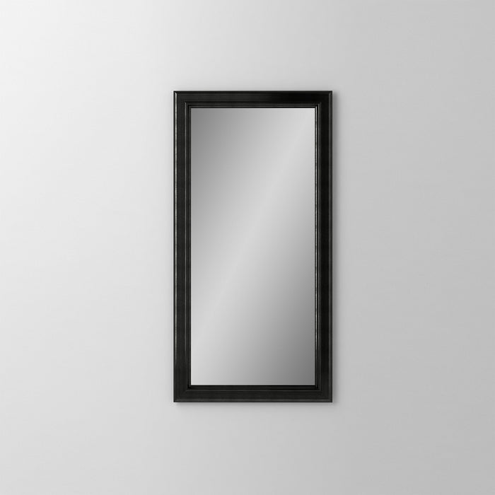 Main Line 23-1/4" x 39-3/8" x 6" bryn mawr framed cabinet in classic gray interior and brushed black finish with left hinge and electric option