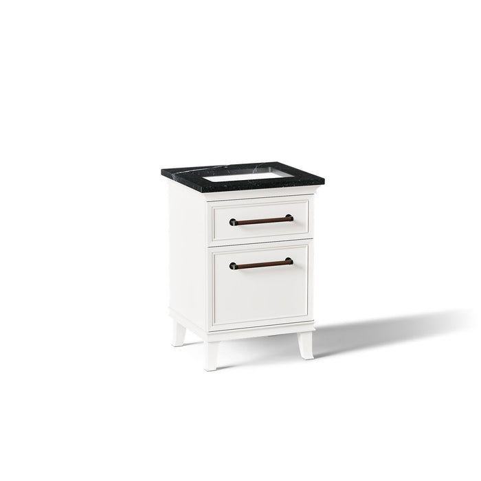 KOHLER K-CM29469-BD1 Artifacts 24" Bathroom Vanity Cabinet with Sink and Quartz Top - angled product view