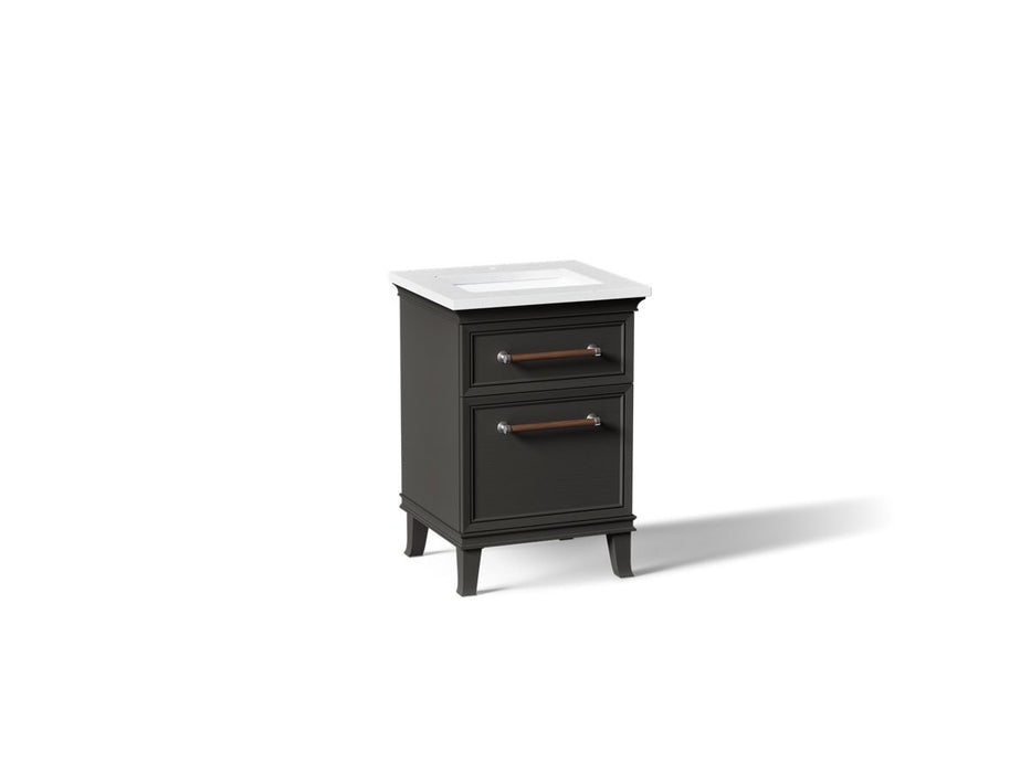 KOHLER K-CM29469-BD1 Artifacts 24" Bathroom Vanity Cabinet with Sink and Quartz Top - angled product view