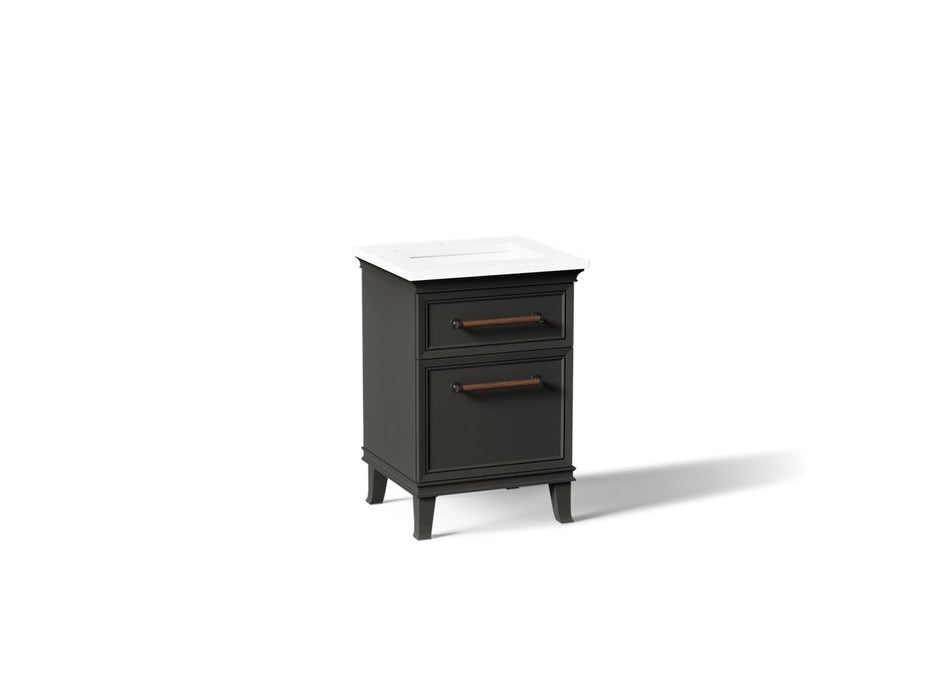 KOHLER K-CM29469-BD1 Artifacts 24" Bathroom Vanity Cabinet with Sink and Quartz Top - angled product view