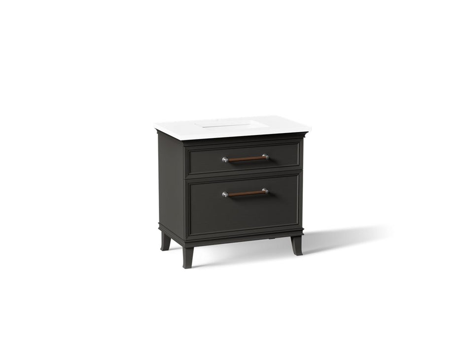 KOHLER K-CM33559-BD3 Artifacts 36" Bathroom Vanity Cabinet with Sink and Quartz Top - angled product view