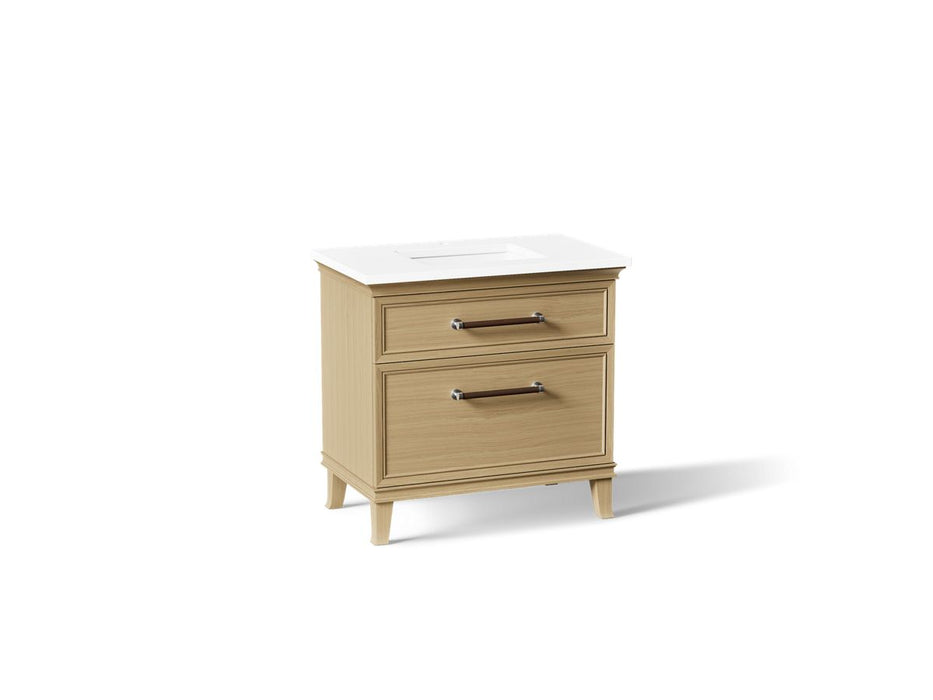 KOHLER K-CM33559-BD3 Artifacts 36" Bathroom Vanity Cabinet with Sink and Quartz Top