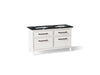 KOHLER K-CM33560-BD5 Artifacts 60" Bathroom Vanity Cabinet with Sinks and Quartz Top - angled product view