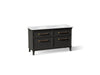 KOHLER K-CM33560-BD5 Artifacts 60" Bathroom Vanity Cabinet with Sinks and Quartz Top - angled product view