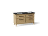 KOHLER K-CM33560-BD5 Artifacts 60" Bathroom Vanity Cabinet with Sinks and Quartz Top - angled product view