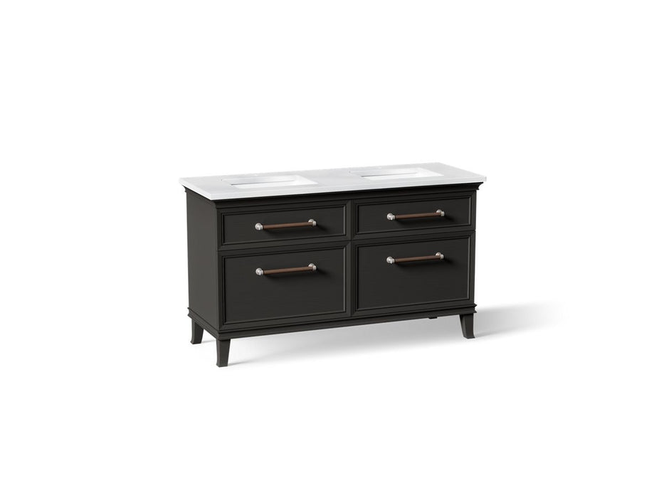 KOHLER K-CM33560-BD5 Artifacts 60" Bathroom Vanity Cabinet with Sinks and Quartz Top