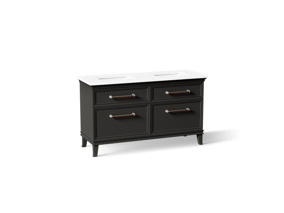 KOHLER K-CM33560-BD5 Artifacts 60" Bathroom Vanity Cabinet with Sinks and Quartz Top