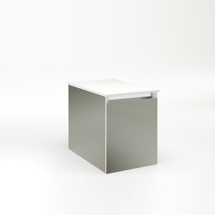 Cartesian 12-1/8" x 15" x 18-3/4" single drawer vanity in mirror with slow-close full drawer and no night light