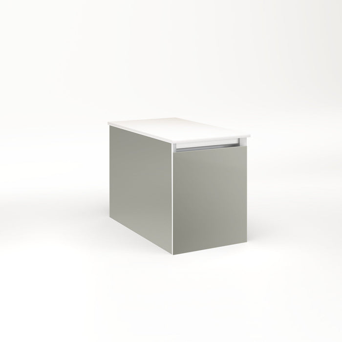 Cartesian 12-1/8" x 15" x 21-3/4" slim drawer vanity in mirror with slow-close full drawer and selectable night light in 2700K/4000K temperature (warm/cool light)