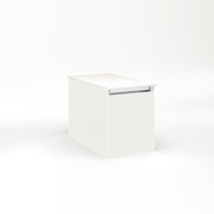 Cartesian 12-1/8" x 15" x 21-3/4" single drawer vanity in beach with slow-close full drawer and night light in 5000K temperature (cool light)