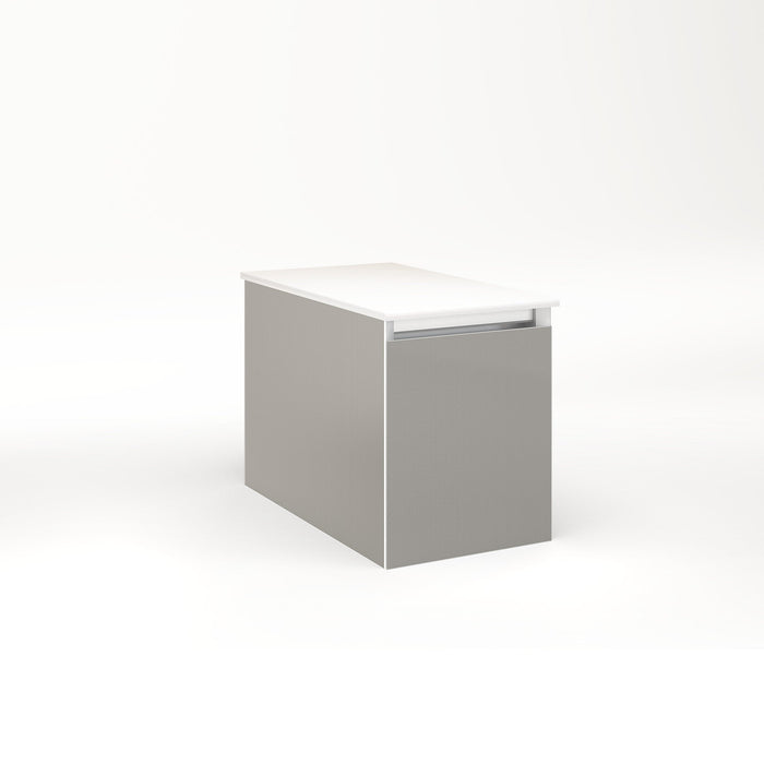 Cartesian 12-1/8" x 15" x 21-3/4" single drawer vanity in silver screen with slow-close full drawer and no night light