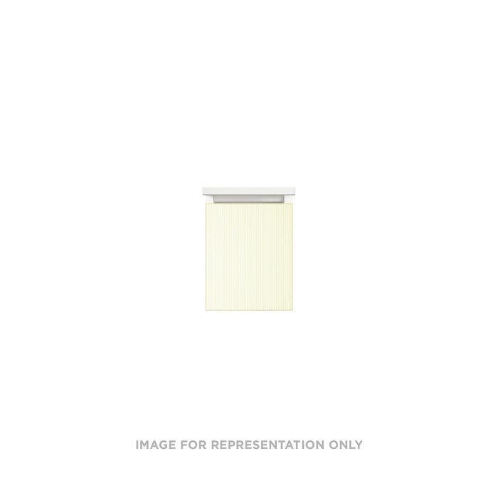 Cartesian 12-1/8" x 15" x 21-3/4" single drawer vanity in reeded white with slow-close full drawer and no night light
