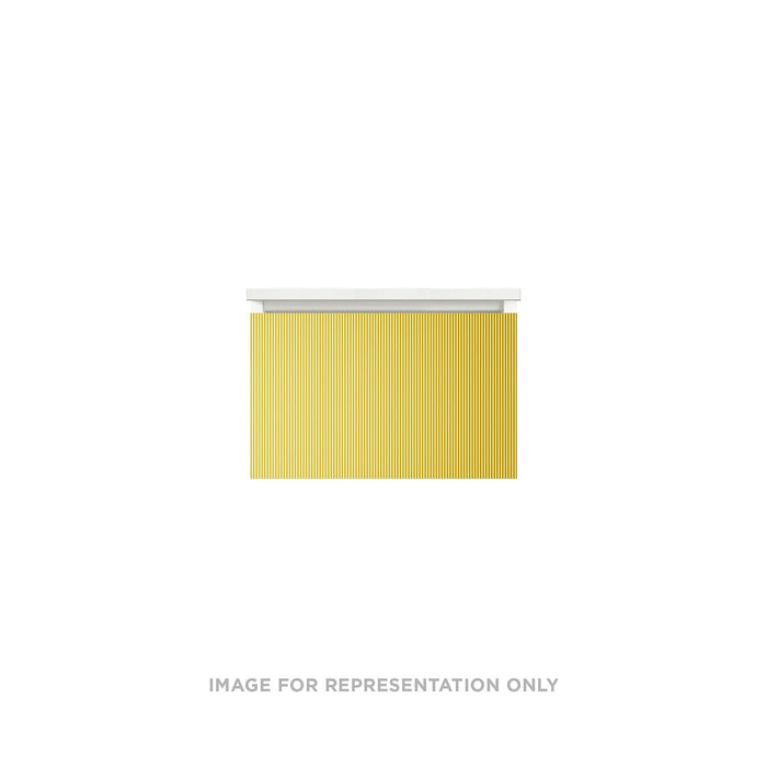 Cartesian 24-1/8" x 15" x 18-3/4" single drawer vanity in reeded brass with slow-close full drawer and no night light
