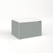 Cartesian 24-1/8" x 15" x 18-3/4" single drawer vanity in matte gray with slow-close plumbing drawer and night light in 5000K temperature (cool light)