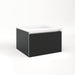 Cartesian 24-1/8" x 15" x 21-3/4" slim drawer vanity in matte black with slow-close full drawer and selectable night light in 2700K/4000K temperature (warm/cool light)