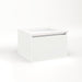 Cartesian 24-1/8" x 15" x 21-3/4" single drawer vanity in beach with slow-close plumbing drawer and night light in 5000K temperature (cool light)
