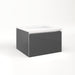 Cartesian 24-1/8" x 15" x 21-3/4" slim drawer vanity in smoke screen with slow-close plumbing drawer and selectable night light in 2700K/4000K temperature (warm/cool light)