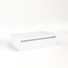Cartesian 30-1/8" x 7-1/2" x 18-3/4" slim drawer vanity in matte white with slow-close plumbing drawer and night light in 5000K temperature (cool light)