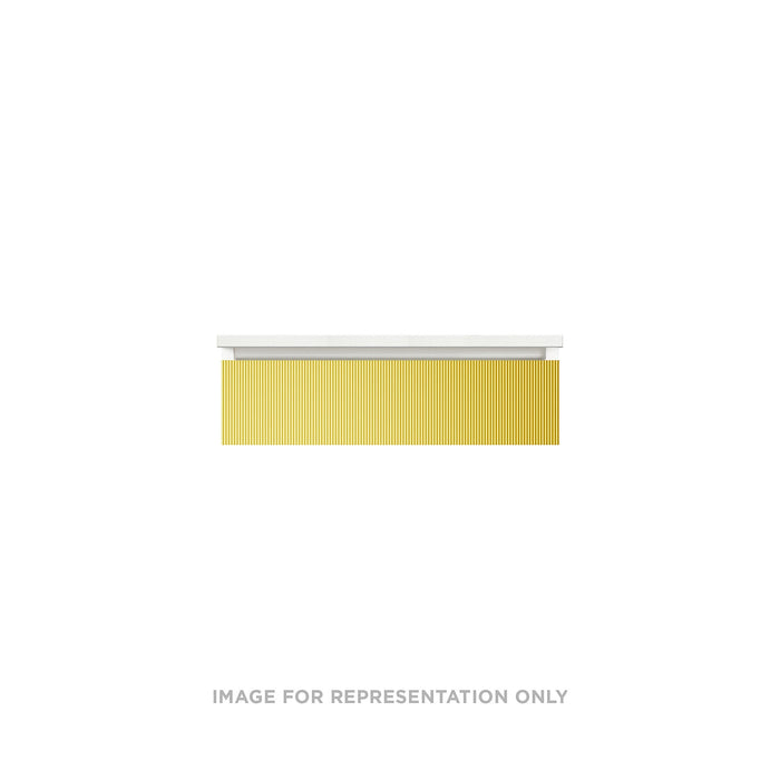 Cartesian 30-1/8" x 7-1/2" x 18-3/4" slim drawer vanity in reeded brass with slow-close plumbing drawer and selectable night light in 2700K/4000K temperature (warm/cool light)