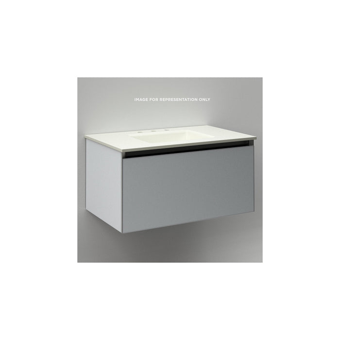 Cartesian 30-1/8" x 15" x 18-3/4" single drawer vanity in matte gray with slow-close full drawer and night light in 5000K temperature (cool light)