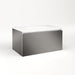 Cartesian 30-1/8" x 15" x 18-3/4" slim drawer vanity in tinted gray mirror with slow-close plumbing drawer and selectable night light in 2700K/4000K temperature (warm/cool light)