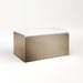 Cartesian 30-1/8" x 15" x 18-3/4" slim drawer vanity in satin bronze with slow-close plumbing drawer and selectable night light in 2700K/4000K temperature (warm/cool light)