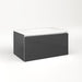Cartesian 30-1/8" x 15" x 18-3/4" slim drawer vanity in smoke screen with slow-close plumbing drawer and selectable night light in 2700K/4000K temperature (warm/cool light)