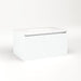 Cartesian 30-1/8" x 15" x 18-3/4" single drawer vanity in matte white with slow-close plumbing drawer and night light in 5000K temperature (cool light)