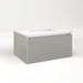 Cartesian 30-1/8" x 15" x 21-3/4" slim drawer vanity in silver screen with slow-close plumbing drawer and selectable night light in 2700K/4000K temperature (warm/cool light)