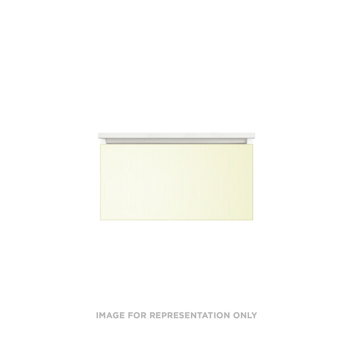 Cartesian 30-1/8" x 15" x 21-3/4" single drawer vanity in reeded white with slow-close plumbing drawer and no night light