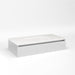 Cartesian 36-1/8" x 7-1/2" x 18-3/4" slim drawer vanity in satin white with slow-close full drawer and no night light