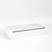 Cartesian 36-1/8" x 7-1/2" x 18-3/4" slim drawer vanity in white with slow-close plumbing drawer and selectable night light in 2700K/4000K temperature (warm/cool light)