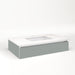 Cartesian 36-1/8" x 7-1/2" x 21-3/4" slim drawer vanity in matte gray with slow-close plumbing drawer and night light in 5000K temperature (cool light)