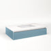 Cartesian 36-1/8" x 7-1/2" x 21-3/4" slim drawer vanity in ocean with slow-close tip out drawer and selectable night light in 2700K/4000K temperature (warm/cool light)