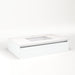 Cartesian 36-1/8" x 7-1/2" x 21-3/4" slim drawer vanity in matte white with slow-close tip out drawer and night light in 5000K temperature (cool light)