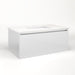 Cartesian 36-1/8" x 15" x 21-3/4" single drawer vanity in satin white with slow-close full drawer and night light in 5000K temperature (cool light)
