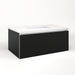 Cartesian 36-1/8" x 15" x 21-3/4" single drawer vanity in matte black with slow-close plumbing drawer and night light in 5000K temperature (cool light)