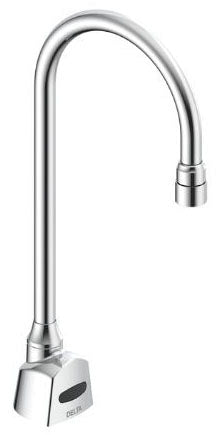 Delta Commercial 1500T Series:1501T3320 Single Hole Battery Operated Electronic Basin Faucet with Gooseneck Spout